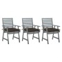 Sillas comedor de jardín 3 uds madera maciza acacia y cojines by , Garden chairs - Ref: Foro24-3064451, Price: 290,30 €, Disc...