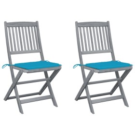 Sillas de jardín plegables 2 uds cojines madera maciza acacia von , Gartenstühle - Ref: Foro24-3064540, Preis: 120,60 €, Raba...