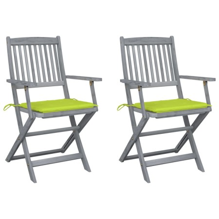 Sillas de jardín plegables 2 uds cojines madera maciza acacia von , Gartenstühle - Ref: Foro24-3064493, Preis: 128,34 €, Raba...