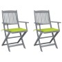 Sillas de jardín plegables 2 uds cojines madera maciza acacia von , Gartenstühle - Ref: Foro24-3064493, Preis: 128,34 €, Raba...