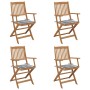 Sillas de jardín plegables 4 uds y cojines madera maciza acacia von , Gartenstühle - Ref: Foro24-3064631, Preis: 203,18 €, Ra...