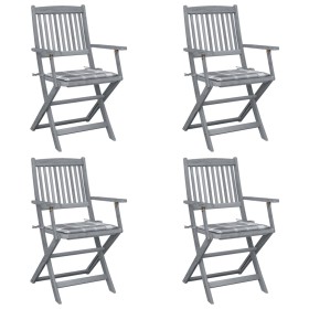 Sillas de jardín plegables 4 uds madera maciza acacia y cojines von , Gartenstühle - Ref: Foro24-3064523, Preis: 188,29 €, Ra...