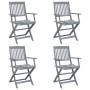 Sillas de jardín plegables 4 uds madera maciza acacia y cojines von , Gartenstühle - Ref: Foro24-3064523, Preis: 188,29 €, Ra...