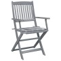 Sillas de jardín plegables 4 uds madera maciza acacia y cojines de , Sillas de jardín - Ref: Foro24-3064523, Precio: 226,94 €