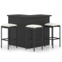 Set de bar para jardín 4 pzas y cojines ratán sintético negro von , Gartensets - Ref: Foro24-3064923, Preis: 455,23 €, Rabatt: %