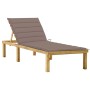 Tumbona con cojín gris taupé madera de pino impregnada by , Loungers - Ref: Foro24-3065857, Price: 128,49 €, Discount: %