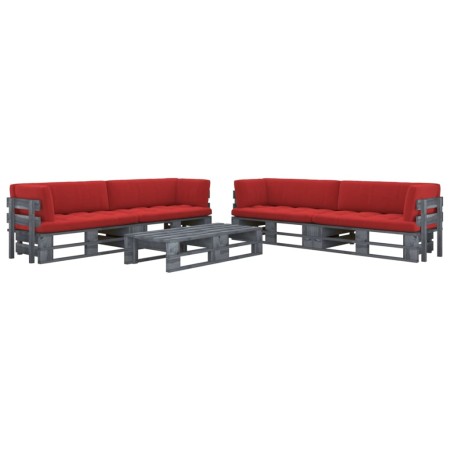 Muebles de palets 6 pzas y cojines madera pino impregnada gris von , Gartensets - Ref: Foro24-3066991, Preis: 623,07 €, Rabat...