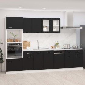 Juego de muebles de cocina 7 piezas madera de ingeniería negro de , Armarios de cocina - Ref: Foro24-3067624, Precio: 589,10 ...