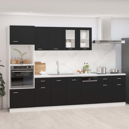 Juego de muebles de cocina 7 piezas madera de ingeniería negro von , Küchenschränke - Ref: Foro24-3067624, Preis: 589,10 €, R...