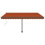 Toldo de pie automático naranja y marrón 450x300 cm by , Awnings - Ref: Foro24-3069770, Price: 578,88 €, Discount: %