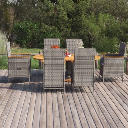 Juego de comedor de jardín 7 piezas ratán sintético gris by , Garden sets - Ref: Foro24-3070767, Price: 1,00 €, Discount: %