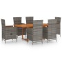 Juego de comedor de jardín 7 piezas ratán sintético gris by , Garden sets - Ref: Foro24-3070767, Price: 1,00 €, Discount: %
