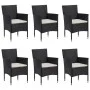 7-Piece Black Synthetic Rattan Garden Dining Set by vidaXL, Garden sets - Ref: Foro24-3070751, Price: 666,12 €, Discount: %