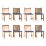 Sillas de jardín 8 unidades madera de teca con cojines von , Gartenstühle - Ref: Foro24-3073152, Preis: 991,92 €, Rabatt: %