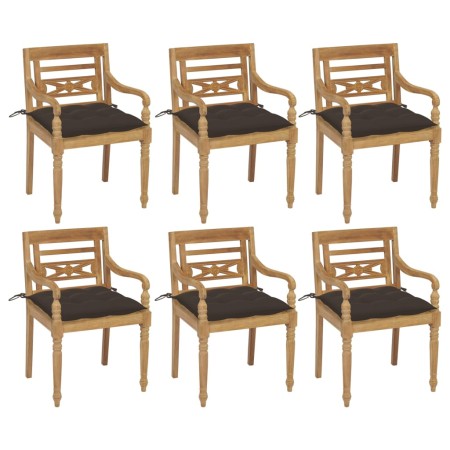 Sillas Batavia 6 unidades madera maciza de teca con cojines von , Gartenstühle - Ref: Foro24-3073345, Preis: 759,98 €, Rabatt: %