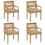 Sillas Batavia 4 unidades madera maciza de teca con cojines de , Sillas de jardín - Ref: Foro24-3073313, Precio: 501,70 €, De...