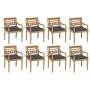 Sillas Batavia 8 unidades madera maciza de teca con cojines de , Sillas de jardín - Ref: Foro24-3073364, Precio: 1,00 €, Desc...
