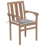 Sillas de jardín apilables 4 uds madera maciza teca con cojines de , Sillas de jardín - Ref: Foro24-3073393, Precio: 502,76 €...