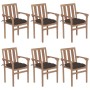 Sillas de jardín apilables 6 uds madera maciza teca con cojines de , Sillas de jardín - Ref: Foro24-3073429, Precio: 767,58 €...