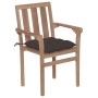 Sillas de jardín apilables 6 uds madera maciza teca con cojines de , Sillas de jardín - Ref: Foro24-3073429, Precio: 767,58 €...