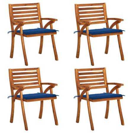 Sillas de jardín con cojines 4 unidades madera maciza de acacia de , Sillas de jardín - Ref: Foro24-3075184, Precio: 512,28 €...