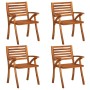 Sillas de jardín con cojines 4 unidades madera maciza de acacia de , Sillas de jardín - Ref: Foro24-3075184, Precio: 512,28 €...