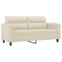 Sofá de 2 plazas con cojines cuero sintético color crema 140 cm by , Sofas - Ref: Foro24-3200989, Price: 307,35 €, Discount: %