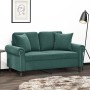 Sofá de 2 plazas con cojines terciopelo verde oscuro 120 cm von , Sofas - Ref: Foro24-3200937, Preis: 282,38 €, Rabatt: %
