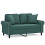 Sofá de 2 plazas con cojines terciopelo verde oscuro 120 cm von , Sofas - Ref: Foro24-3200937, Preis: 282,38 €, Rabatt: %