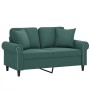 Sofá de 2 plazas con cojines terciopelo verde oscuro 120 cm von , Sofas - Ref: Foro24-3200937, Preis: 282,38 €, Rabatt: %