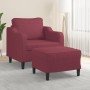 Sillón con taburete tela rojo tinto 60 cm von , Sofas - Ref: Foro24-3201133, Preis: 189,63 €, Rabatt: %