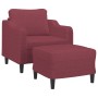 Sillón con taburete tela rojo tinto 60 cm von , Sofas - Ref: Foro24-3201133, Preis: 189,63 €, Rabatt: %