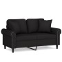 Sofá de 2 plazas con cojines terciopelo negro 120 cm by , Sofas - Ref: Foro24-3200940, Price: 271,06 €, Discount: %