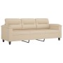 Sofá de 3 plazas y taburete tela microfibra crema 180 cm von , Sofas - Ref: Foro24-3201235, Preis: 392,96 €, Rabatt: %