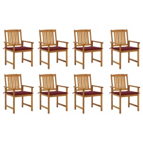 Sillas de jardín con cojines 8 uds madera maciza de acacia de , Sillas de jardín - Ref: Foro24-3078175, Precio: 639,12 €, Des...
