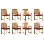 Sillas de jardín con cojines 8 uds madera maciza de acacia de , Sillas de jardín - Ref: Foro24-3078175, Precio: 639,12 €, Des...