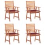 Sillas comedor de jardín y cojines 4 uds madera maciza acacia von , Gartenstühle - Ref: Foro24-3078329, Preis: 304,58 €, Raba...