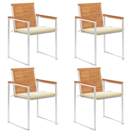 Sillas de jardín y cojines 4 unidades madera maciza de acacia by , Garden chairs - Ref: Foro24-3078472, Price: 459,82 €, Disc...