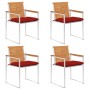 Sillas de jardín y cojines 4 unidades madera maciza de acacia by , Garden chairs - Ref: Foro24-3078491, Price: 456,65 €, Disc...