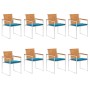 Sillas de jardín y cojines 8 unidades madera maciza de acacia by , Garden chairs - Ref: Foro24-3078528, Price: 900,20 €, Disc...