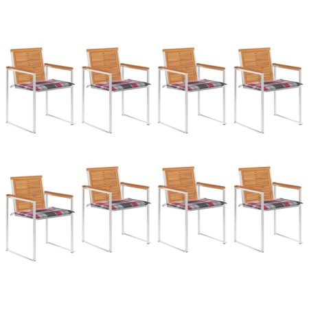 Sillas de jardín y cojines 8 unidades madera maciza de acacia by , Garden chairs - Ref: Foro24-3078537, Price: 913,36 €, Disc...