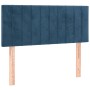 Cama box spring con colchón terciopelo azul oscuro 80x200 cm