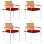 Sillas de jardín 4 unidades con cojines madera maciza teca by , Garden chairs - Ref: Foro24-3078575, Price: 556,62 €, Discoun...