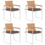 Sillas de jardín 4 unidades con cojines madera maciza teca by , Garden chairs - Ref: Foro24-3078577, Price: 556,62 €, Discoun...