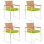 Sillas de jardín 4 unidades con cojines madera maciza teca by , Garden chairs - Ref: Foro24-3078580, Price: 556,62 €, Discoun...