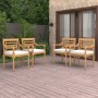 Sillas Batavia con cojines 4 unidades madera maciza de teca de , Sillas de jardín - Ref: Foro24-3087054, Precio: 540,36 €, De...