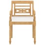 Sillas Batavia con cojines 4 unidades madera maciza de teca de , Sillas de jardín - Ref: Foro24-3087054, Precio: 540,36 €, De...