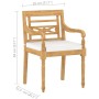 Sillas Batavia con cojines 4 unidades madera maciza de teca de , Sillas de jardín - Ref: Foro24-3087054, Precio: 540,36 €, De...