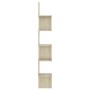 Estantería esquina pared madera roble ahumado 20x20x127,5 cm