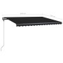 Toldo retráctil manual con luz LED gris antracita 450x300 cm von , Markisen - Ref: Foro24-3069764, Preis: 540,02 €, Rabatt: %